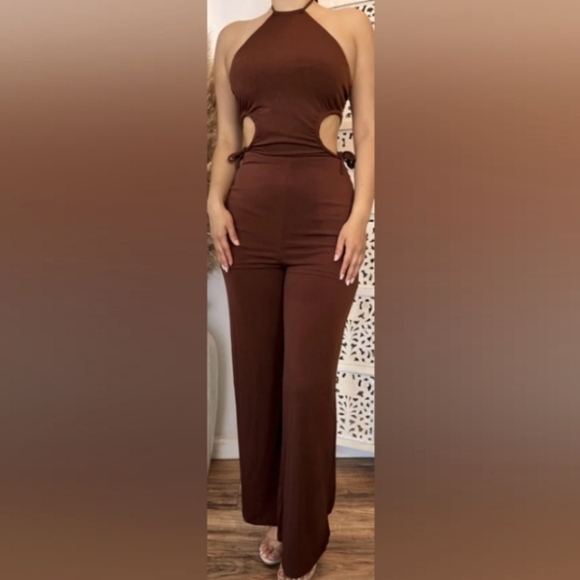 LOVESOME Pants - Lovesome Halter neck jumpsuit with double side cut outtrue to size and stretchy 